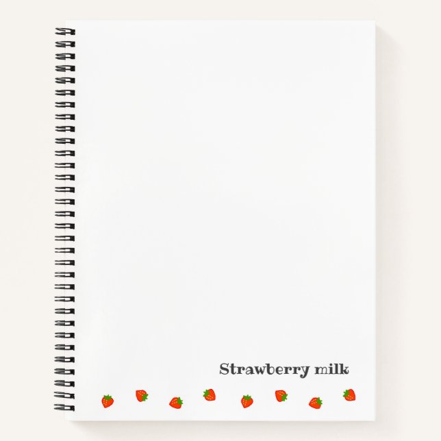 Text Custom STRAWBERRY MILK Notebook (Front)
