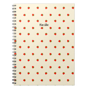 Text Custom Strawberry Notebook