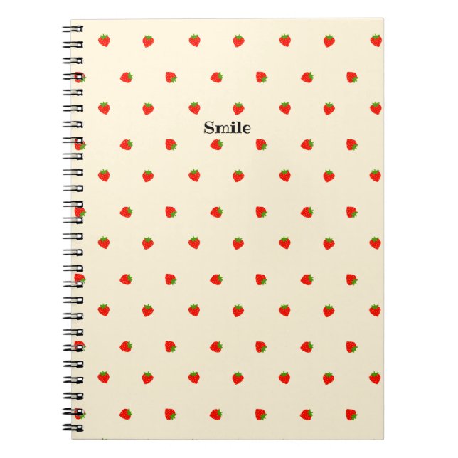 Text Custom Strawberry Notebook (Front)