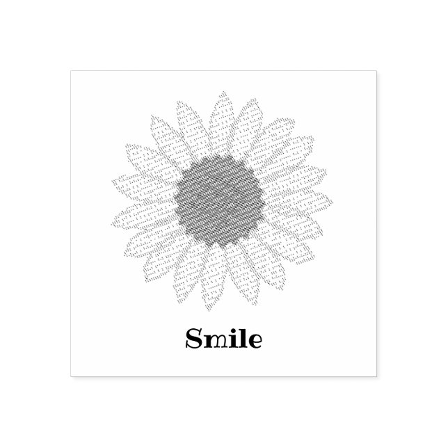 Text Custom Sunflower Rubber Stamp (Imprint)