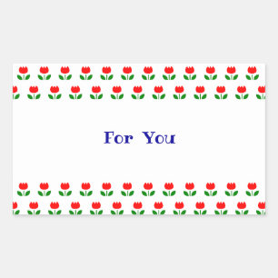 Text Custom Tulips Rectangular Sticker