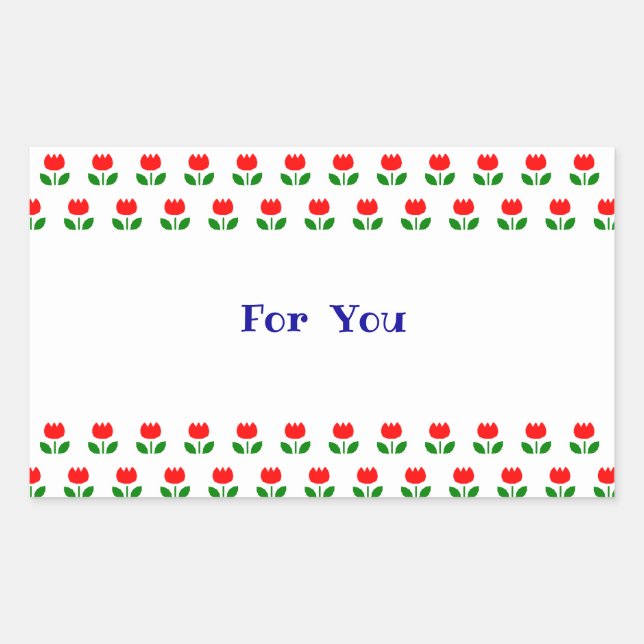 Text Custom Tulips Rectangular Sticker (Front)