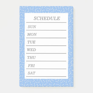 Text Custom Weekly Schedule Evening Make up (Blue) Post-it Notes