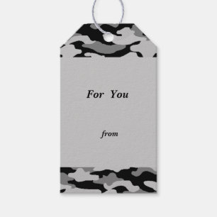 Text Customization Camo Black Gift Tag