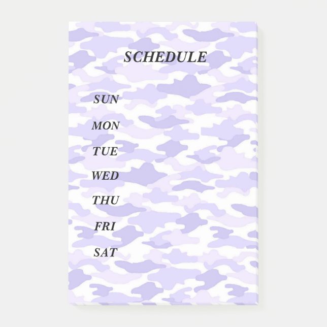 Text Customization Camo Purple Post-it Notes (Front)