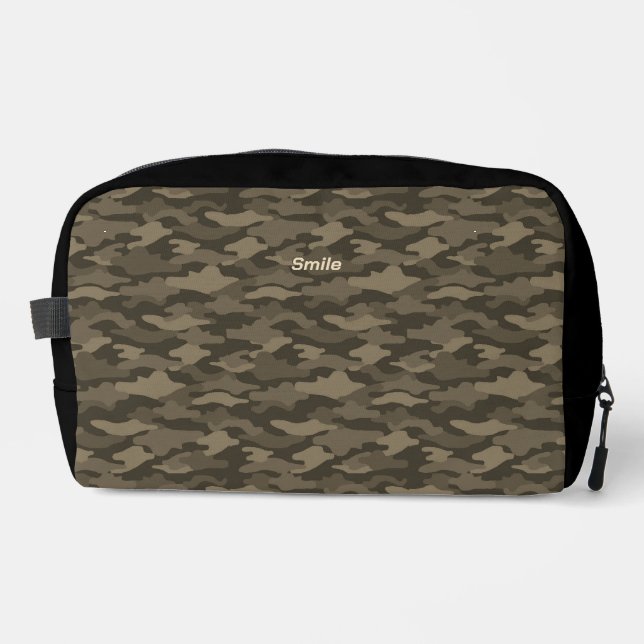 Text Customization Camo Sepia Dopp Kit (Front)