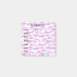 Text Customization Camouflage Pink PostIt Post-it Notes