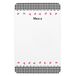 Text Customization Cherry Check Black Magnet
