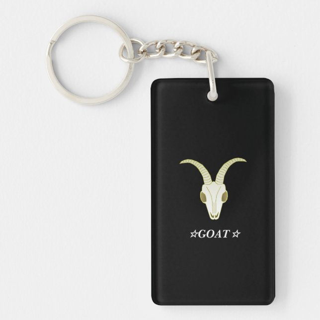 Text Customization GOAT Black Key Holder Key Ring (Front)
