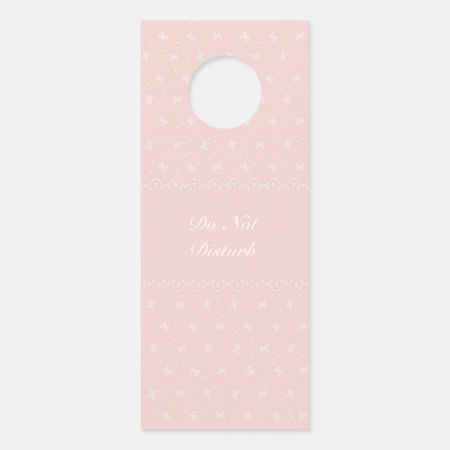 Text Customization Ribbon Pink Door Knob Sign (Front)