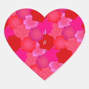 Text Customization Rose Pink Heart Seal