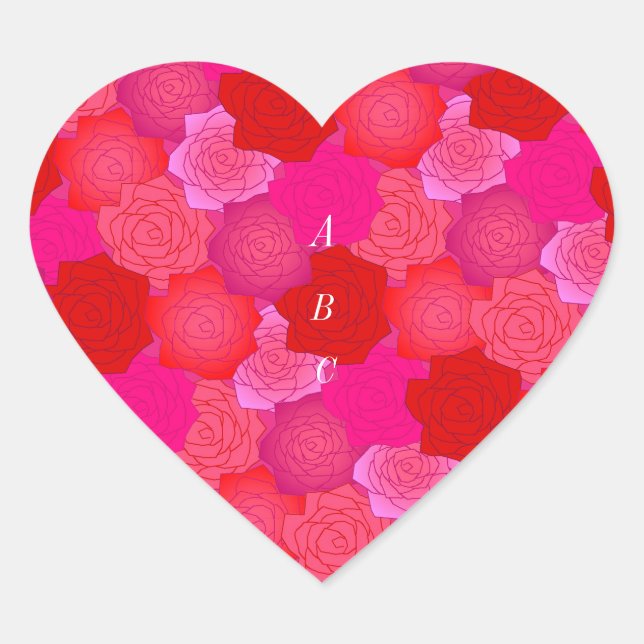 Text Customization Rose Pink Heart Seal (Front)