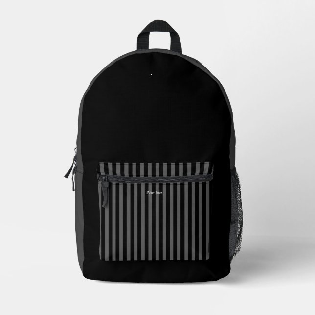 Text Customization Stripe Black Gray Ring Bag (Front)