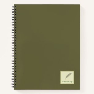 Text Customization Sustainable Life Green Notebook
