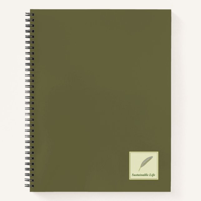 Text Customization Sustainable Life Green Notebook (Front)