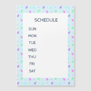 Text Customization Weekly Schedule CAT Blue