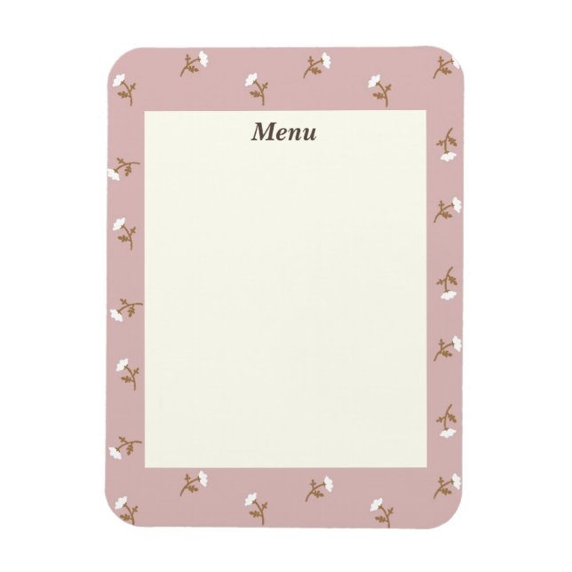 Text Customization Wild Rose Smokey Pink Magnet (Vertical)