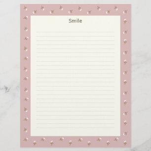 Text Customization Wildflower Pink Custom Letterhead