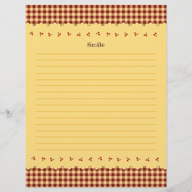 Text Customized Cherry Brown Custom Letterhead (Front)