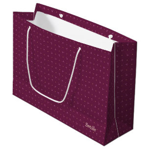 Text Customized Dragonfly Burgundy Large Paper Bag