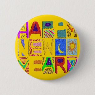 Text Design "Happy New Year" 6 Cm Round Badge