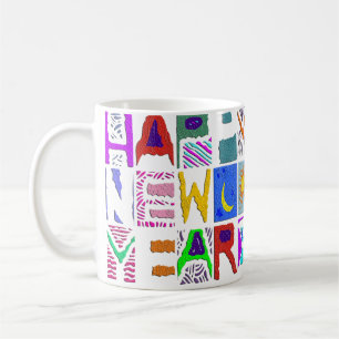 Text Design "Happy New Year" + your backgrond Coffee Mug