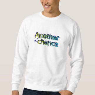 Text design on a white sweatshirt