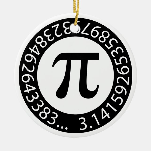 TEXT DESIGN Pi Number  Mathematical symbol Ceramic Ornament (Front)