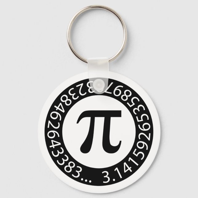 TEXT DESIGN Pi Number  Mathematical symbol Key Ring (Front)