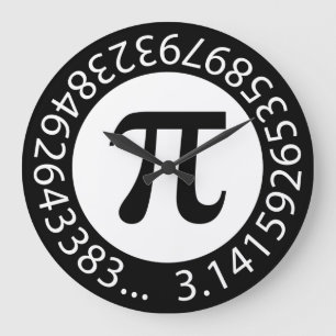 TEXT DESIGN Pi Number  Mathematical symbol Large Clock