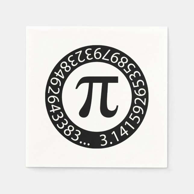 TEXT DESIGN Pi Number  Mathematical symbol Napkin (Front)