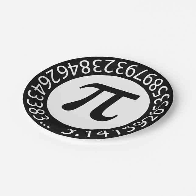 TEXT DESIGN Pi Number  Mathematical symbol Paper Plate (Angled)
