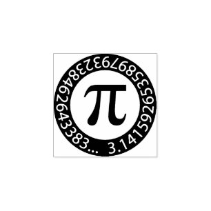 TEXT DESIGN Pi Number Mathematical symbol Rubber Stamp