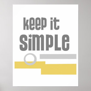 text design poster Keep It Simple grey and yellow