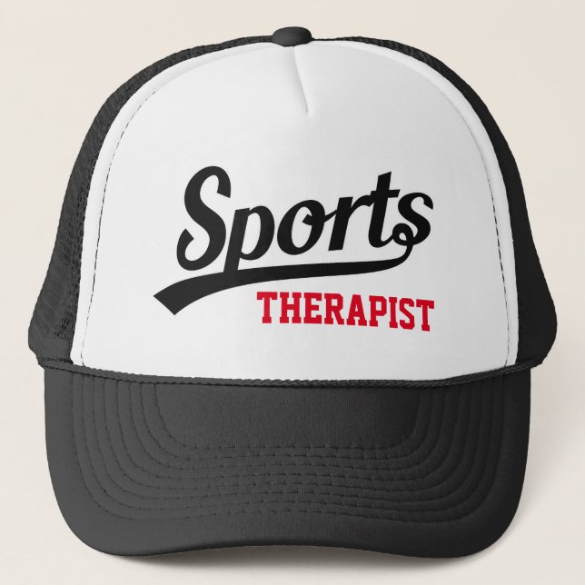Text Design: SPORTS white + your own Professional Trucker Hat (Front)