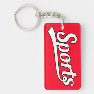 Text Design: SPORTS white + your own text & ideas Key Ring