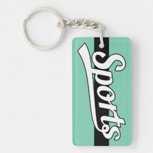 Text Design: SPORTS white + your own text & ideas Key Ring