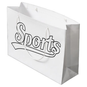 Text Design: SPORTS white + your own text & ideas Large Gift Bag