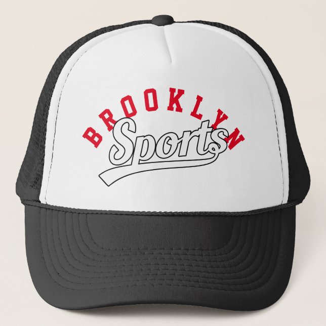 Text Design: SPORTS white + your own text & ideas Trucker Hat (Front)