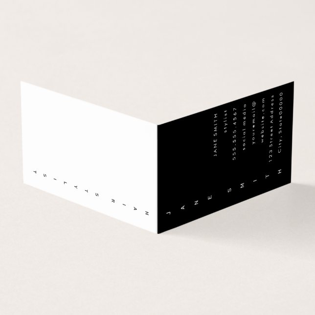 Text Design Vertical Business Card (Outside)