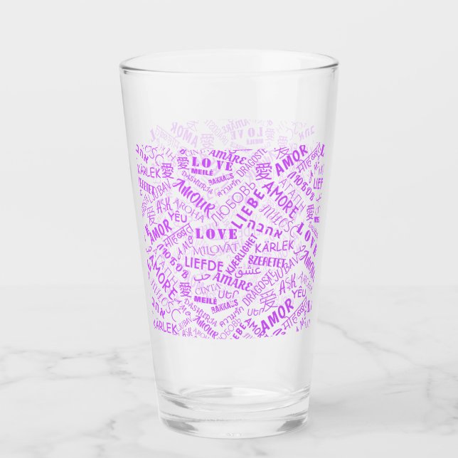 Text Glass Love or Choose Colour (Front)