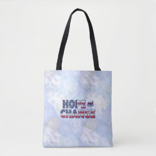 Text in Colours of the American Flag And Ice Tote Bag
