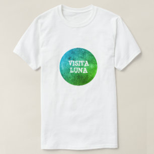Text in Latin: visita Luna and colourful moon T-Shirt