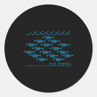 Text Keyboard Computer Science Nerd Old School Classic Round Sticker