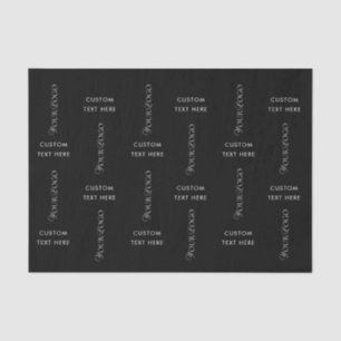 Text Logo Custom Business Company Black Background Tissue Paper