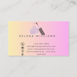 Text Logo Nail Salon Business Card