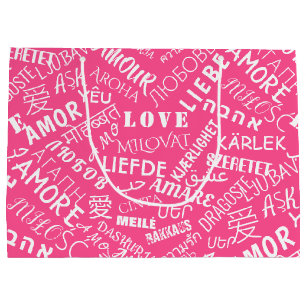 Text Love Gift Bag Choose Colour