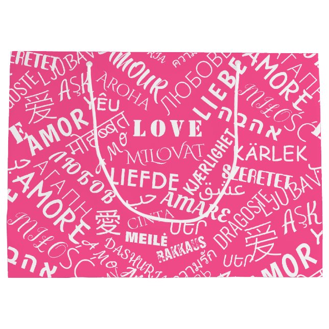 Text Love Gift Bag Choose Colour (Back)