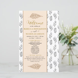 Text Minimal Wedding Program