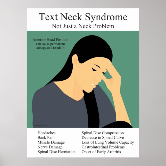 Text Neck Syndrome Chiropractic Physical Therapy Poster (Front)